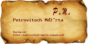 Petrovitsch Márta névjegykártya